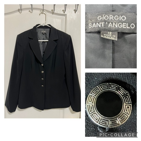 Giorgio sant’ Angelo black blazer size 12 - Picture 1 of 11